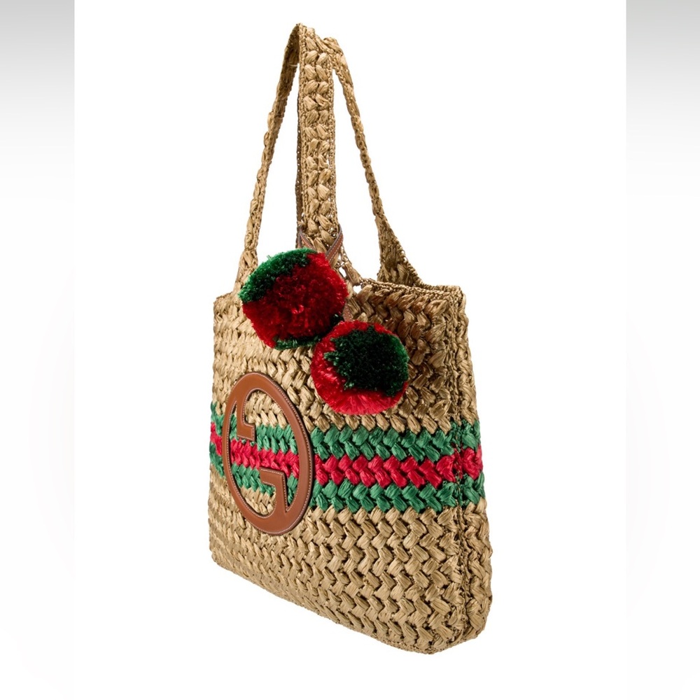 Gucci GG Raffia Blondie NM Tote + COA - Picture 3 of 16